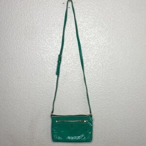 Cole HAAN Mint Green Glossy Patent Leather Crossbody Bag